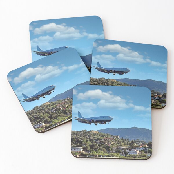 Item preview, Airplane landing at Kerkyra Airport, Corfu International Airport. Corfu island, Greece designed and sold by goceris.