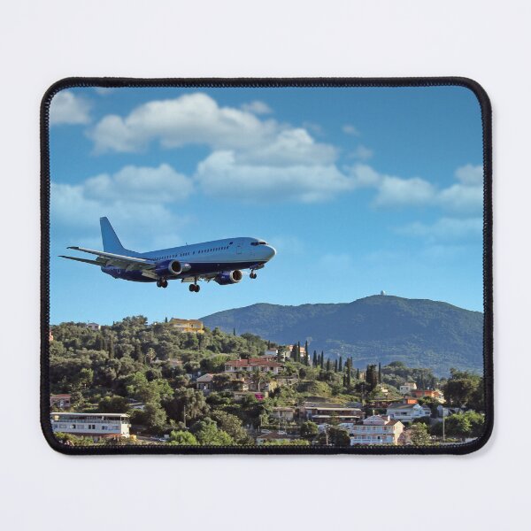 Item preview, Airplane landing at Kerkyra Airport, Corfu International Airport. Corfu island, Greece designed and sold by goceris.