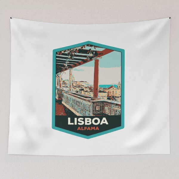 Item preview, Alfama District Lisbon Illustration, Portugal designed and sold by Lemomo-artworks.