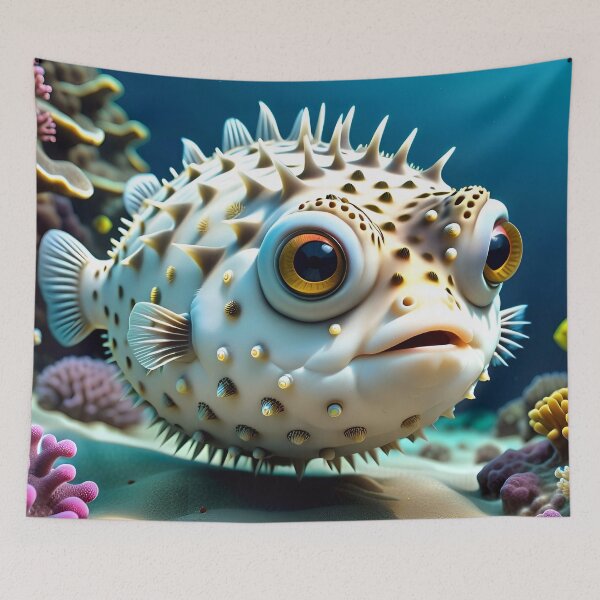 Item preview, Funny Little Spiky Pufferfish In The Ocean designed and sold by TheArtOfPat.