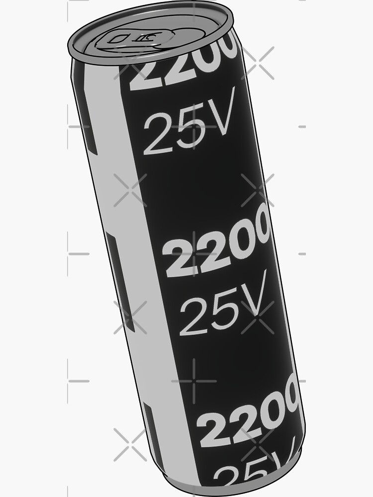 Thumbnail 3 of 3, Sticker, 2200µF 'Energy Drink' designed and sold by Sigma1.