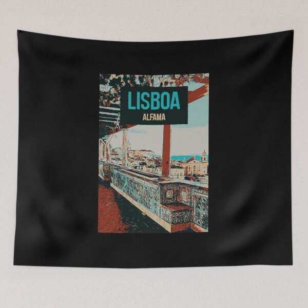 Item preview, Alfama District Lisbon Illustration, Portugal designed and sold by Lemomo-artworks.