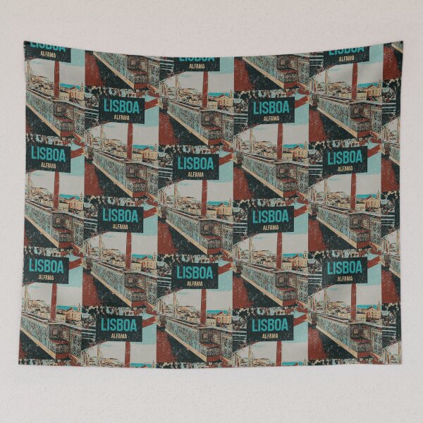 Item preview, Alfama District Lisbon Illustration, Portugal designed and sold by Lemomo-artworks.