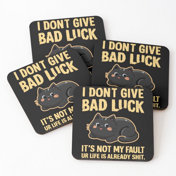 Item preview, No Bad Luck Black Cat Kawaii designed and sold by Quirky Shirts.