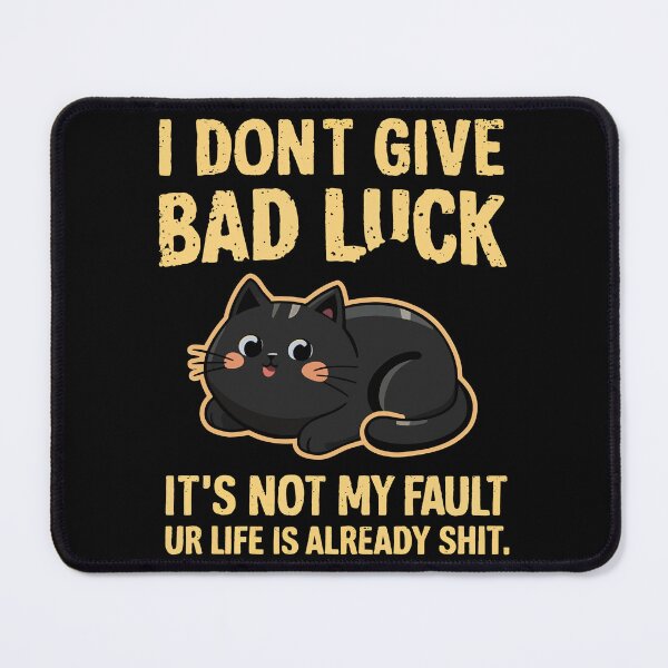 Item preview, No Bad Luck Black Cat Kawaii designed and sold by Quirky Shirts.