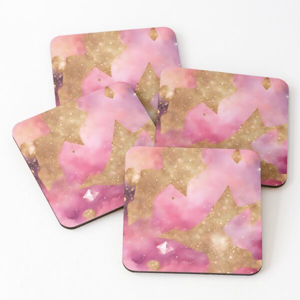 Item preview, Abstract Pink, Purple and Gold with Crystals designed and sold by CalmnessbyChoice.