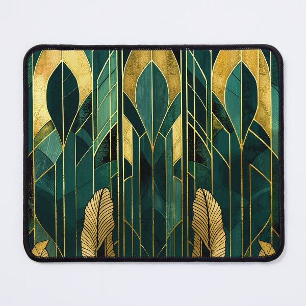 Item preview, Art Deco Design Gatsby Glamour Dark Green Gold Luxurious Pattern designed and sold by Vic Torys ☆.