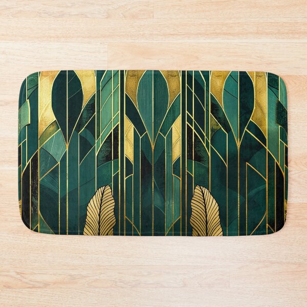 Item preview, Art Deco Design Gatsby Glamour Dark Green Gold Luxurious Pattern designed and sold by Vic Torys ☆.