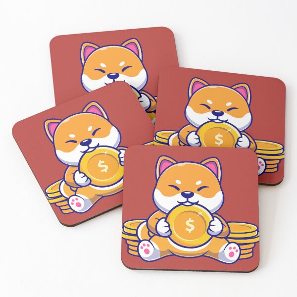 Item preview, Kawaii Shiba Inu Eating USD Coin designed and sold by Quirky Dez.