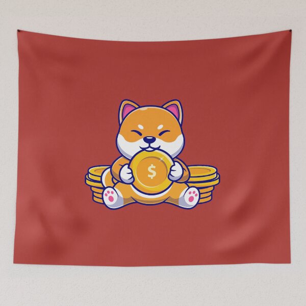 Item preview, Kawaii Shiba Inu Eating USD Coin designed and sold by Quirky Dez.