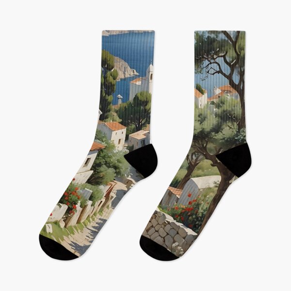 Item preview, Greek village landscape designed and sold by Cloofur.