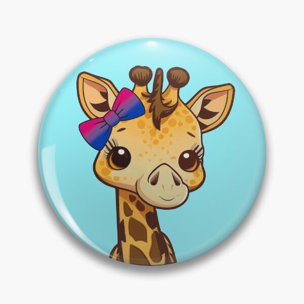 Item preview, Cute Giraffe with Bisexual Pride Flag Bow, Kawaii Bi Pride Design  designed and sold by Travelslightly.