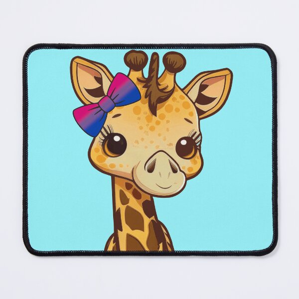 Item preview, Cute Giraffe with Bisexual Pride Flag Bow, Kawaii Bi Pride Design  designed and sold by Travelslightly.