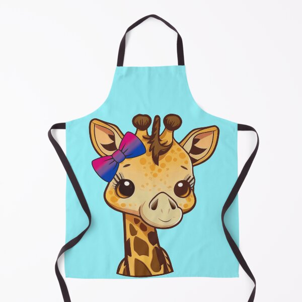 Item preview, Cute Giraffe with Bisexual Pride Flag Bow, Kawaii Bi Pride Design  designed and sold by Travelslightly.