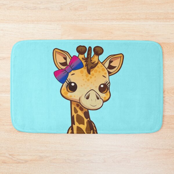 Item preview, Cute Giraffe with Bisexual Pride Flag Bow, Kawaii Bi Pride Design  designed and sold by Travelslightly.
