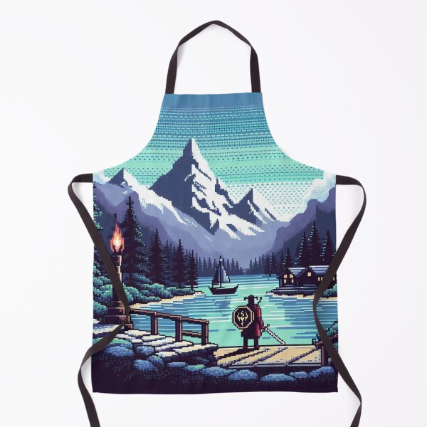 Item preview, Skyrim Snowy Mountain Skyline Pixel Art designed and sold by Jake-Carter0.