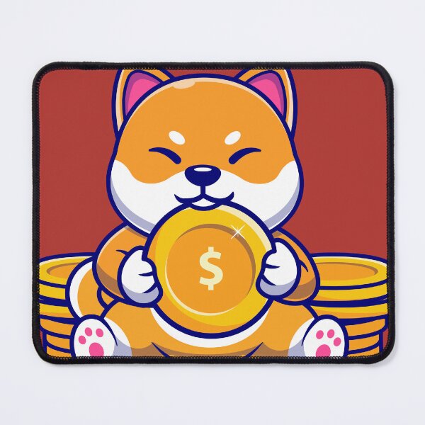 Item preview, Kawaii Shiba Inu Eating USD Coin designed and sold by Quirky Dez.