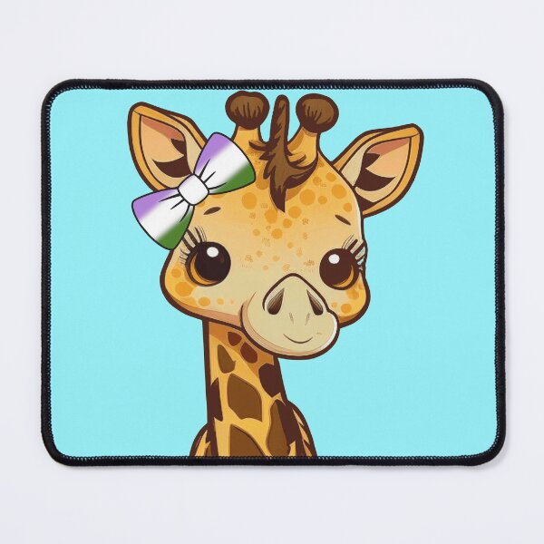 Item preview, Cute Giraffe with Genderqueer Pride Flag Bow, Kawaii Genderqueer Pride Design designed and sold by Travelslightly.