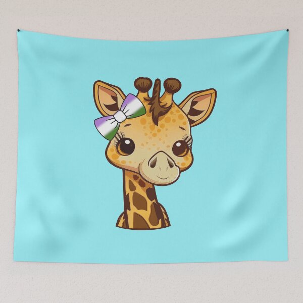 Item preview, Cute Giraffe with Genderqueer Pride Flag Bow, Kawaii Genderqueer Pride Design  designed and sold by Travelslightly.