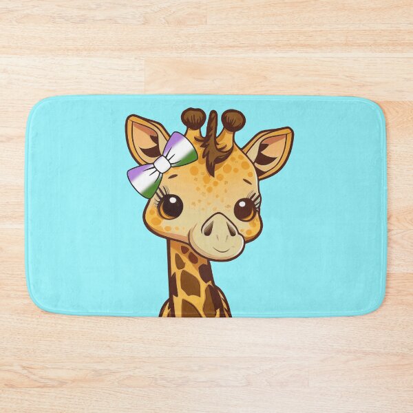 Item preview, Cute Giraffe with Genderqueer Pride Flag Bow, Kawaii Genderqueer Pride Design  designed and sold by Travelslightly.