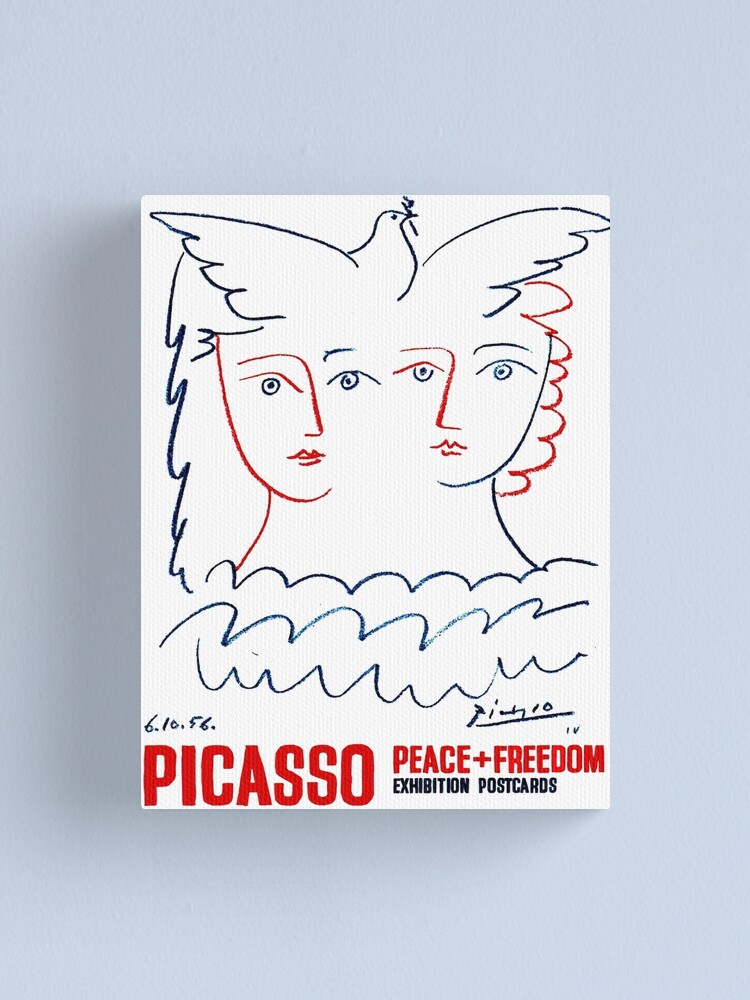 Picasso Peace And Freedom Vintage 1956 Posctards Print Canvas Print By Posterbobs Redbubble