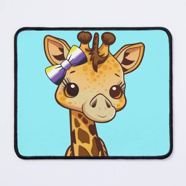 Item preview, Cute Giraffe with Nonbinary Pride Flag Bow, Kawaii Enby Pride Design  designed and sold by Travelslightly.