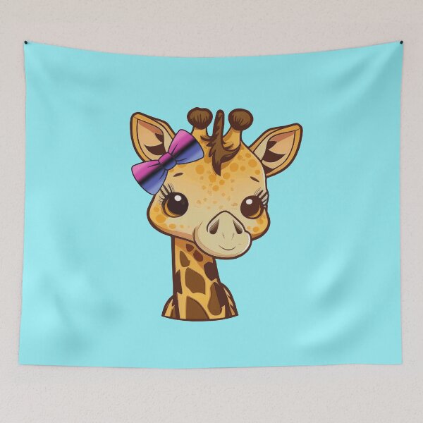 Item preview, Cute Giraffe with Omnisexual Pride Flag Bow, Kawaii Omni Pride Design  designed and sold by Travelslightly.