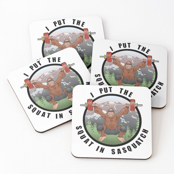 Item preview, Sasquatch lifting weights designed and sold by SarahHaggardArt.