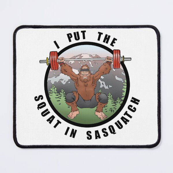 Item preview, Sasquatch lifting weights designed and sold by SarahHaggardArt.