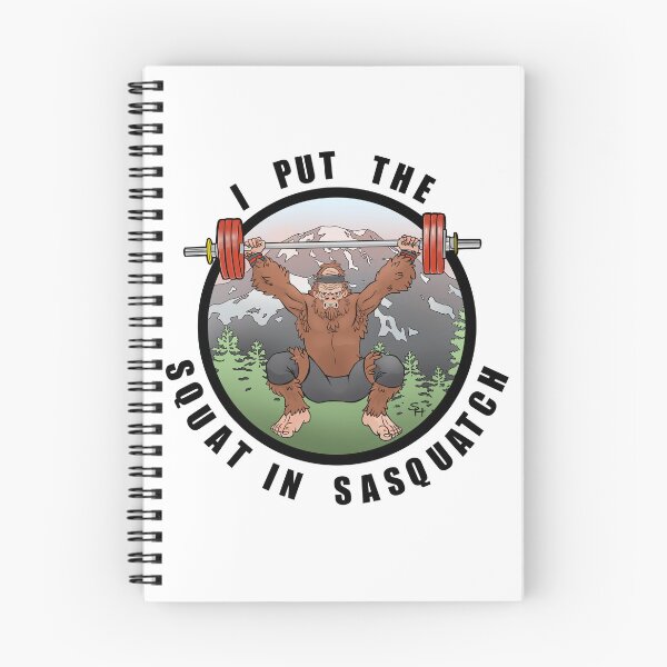 Item preview, Sasquatch lifting weights designed and sold by SarahHaggardArt.