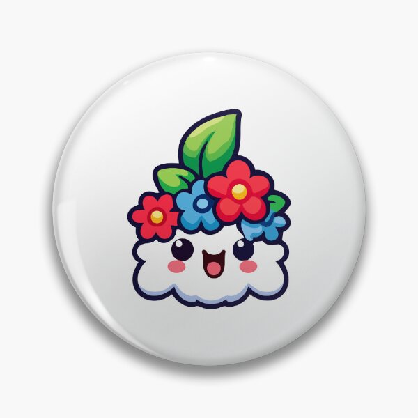Item preview, Cute Kawaii Cloud with Flowers - Adorable Nature designed and sold by Akioos.