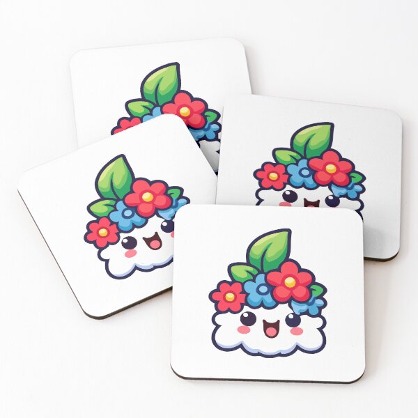 Item preview, Cute Kawaii Cloud with Flowers - Adorable Nature designed and sold by Akioos.