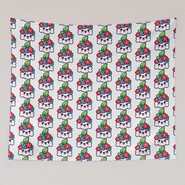 Item preview, Cute Kawaii Cloud with Flowers - Adorable Nature designed and sold by Akioos.