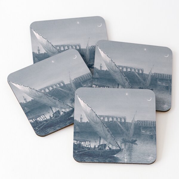 Item preview, Boats Dhows Luxor Egypt 19th Century designed and sold by RocketshipRetro.