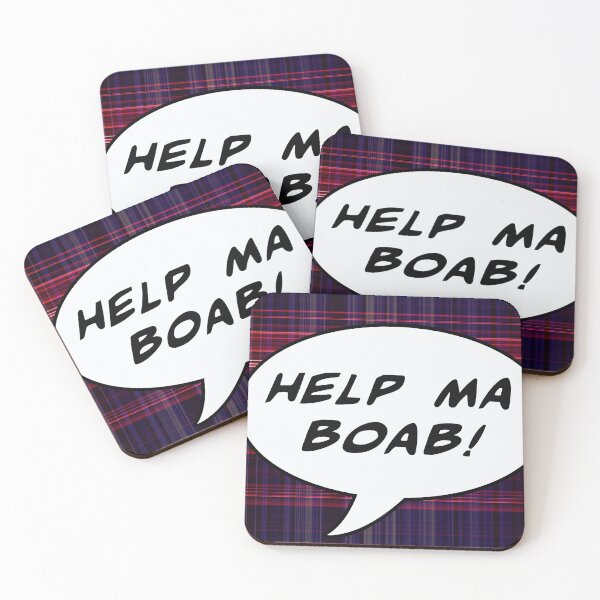 Item preview, Help Ma Boab Blue Plaid Comic Speech Bubble designed and sold by eddiebarronshop.
