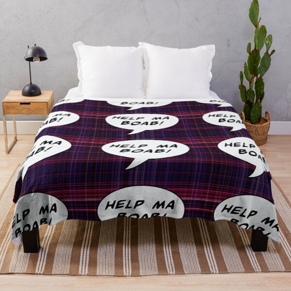 Item preview, Help Ma Boab Blue Plaid Comic Speech Bubble designed and sold by eddiebarronshop.