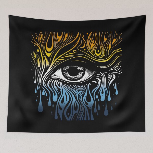 Item preview, Trippy AroAce Pride Flag Colored Eye, Evil Eye AroAce Rave Design  designed and sold by Travelslightly.