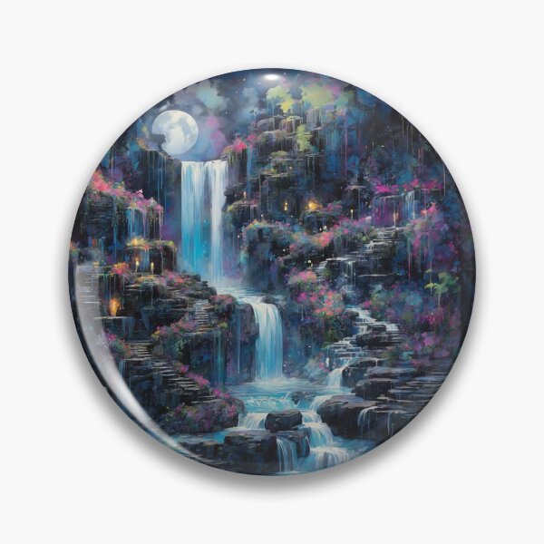 Item preview, Fantastical Moonlit Waterfall Garden designed and sold by Sadia Jannat.