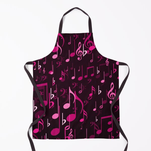 Item preview, Pink music notes on black background pattern design designed and sold by SpinklyCreations.