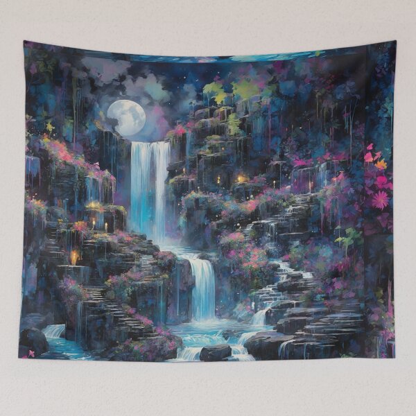 Item preview, Fantastical Moonlit Waterfall Garden designed and sold by Sadia  Jannat.