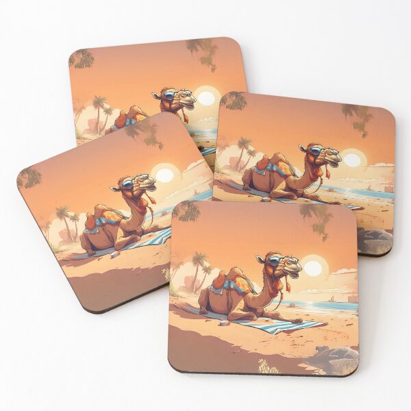 Item preview, Cute Camels Sunbathing Suntanning Desert designed and sold by Betsytiptoe.