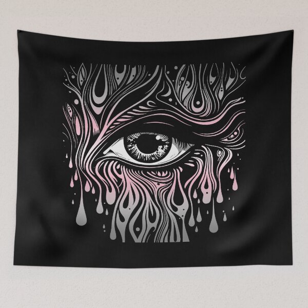 Item preview, Trippy Demigirl Pride Flag Colored Eye, Evil Eye Demi Rave Design  designed and sold by Travelslightly.