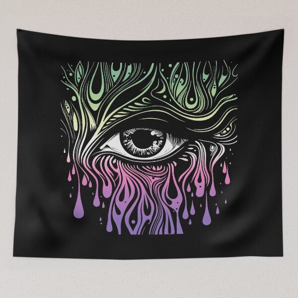 Item preview, Trippy Genderfae Pride Flag Colored Eye, Evil Eye Genderdoe Rave Design  designed and sold by Travelslightly.