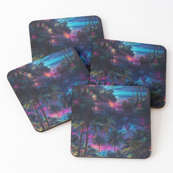 Item preview, Luminous Tropical Paradise at Night designed and sold by Sadia  Jannat.