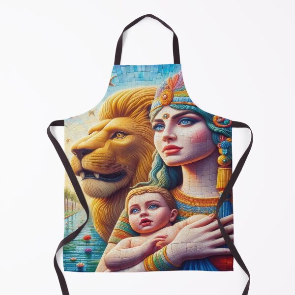 Item preview, Ishtar (Inanna), goddess of love, war, fertility and life, Lion of Babylon, Mesopotamia, birds, palm tree, marsh, birth, newborn, genesis, origin, sky, flowers designed and sold by Redbdon.