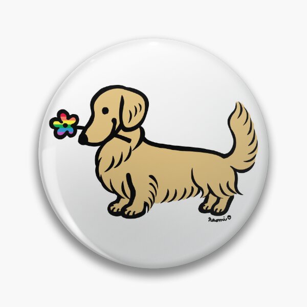 Item preview, Longhaired Cream Dachshund Tiny Rainbow Flower designed and sold by HappyLabradors.