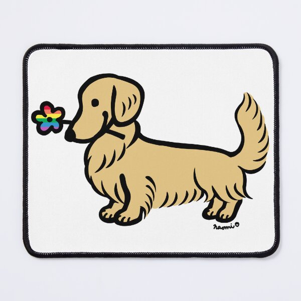 Item preview, Longhaired Cream Dachshund Tiny Rainbow Flower designed and sold by HappyLabradors.