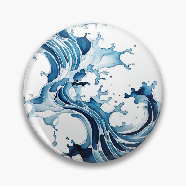 Item preview,  blue and white drawing of a wave designed and sold by Enga6.
