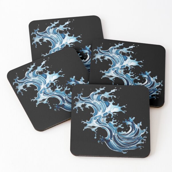Item preview,  blue and white drawing of a wave designed and sold by Enga6.