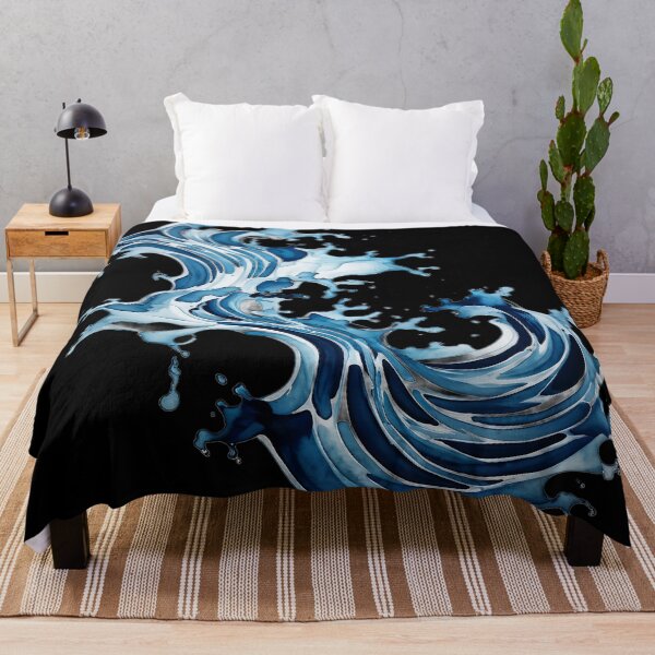 Item preview, blue and white drawing of a wave designed and sold by Enga6.
